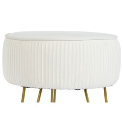 Reposapiés DKD Home Decor 34,5 x 34,5 x 48 cm Metal Blanco Moderno