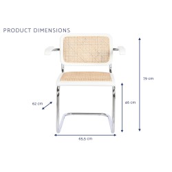 Silla de suelo DKD Home Decor Blanco Plateado Natural 65,5 x 62 x 79 cm