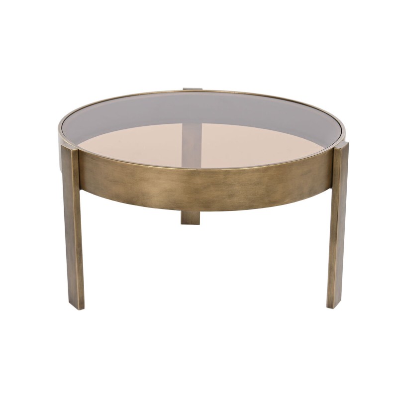 Mesa de Centro DKD Home Decor 77 x 77 x 42 cm Cristal Metal Aluminio