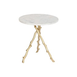 Mesa auxiliar DKD Home Decor Dorado Blanco Mármol Hierro 45 x 45 x 50 cm