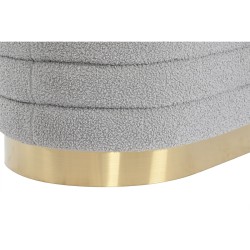 Banqueta DKD Home Decor Dorado Gris claro Metal 80 x 41 x 40 cm