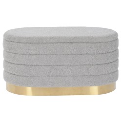 Banqueta DKD Home Decor Dorado Gris claro Metal 80 x 41 x 40 cm