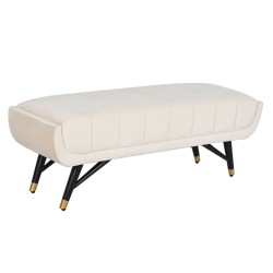 Banqueta DKD Home Decor Crema 120 x 40 x 42 cm