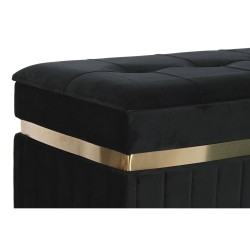 Banqueta DKD Home Decor Negro Dorado Verde Gris oscuro Madera MDF 70 x 40 x 43 cm