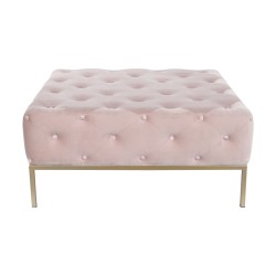 Banqueta DKD Home Decor Rosa Dorado Metal 100 x 100 x 45 cm