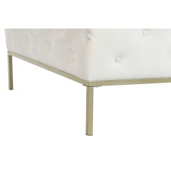 Banqueta DKD Home Decor Blanco Dorado Metal 100 x 100 x 45 cm