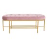 Banqueta DKD Home Decor 100 x 35 x 40 cm Rosa Dorado Metal