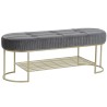 Banqueta DKD Home Decor Gris Dorado Metal 120 x 40 x 45 cm