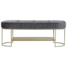 Banqueta DKD Home Decor Gris Dorado Metal 120 x 40 x 45 cm