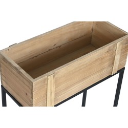 Set de Maceteros DKD Home Decor 50 x 24 x 80 cm Natural Negro Metal Madera