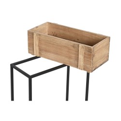 Set de Maceteros DKD Home Decor 50 x 24 x 80 cm Natural Negro Metal Madera