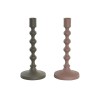 Candelabro DKD Home Decor 10,5 x 10,5 x 23,5 cm Rosa Aluminio Verde (2 Unidades)