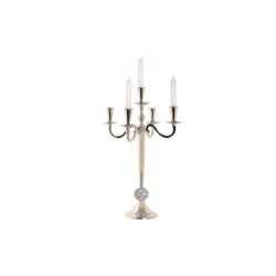 Candelabro DKD Home Decor Plateado Acrílico Aluminio Cromado 30 x 30 x 47 cm