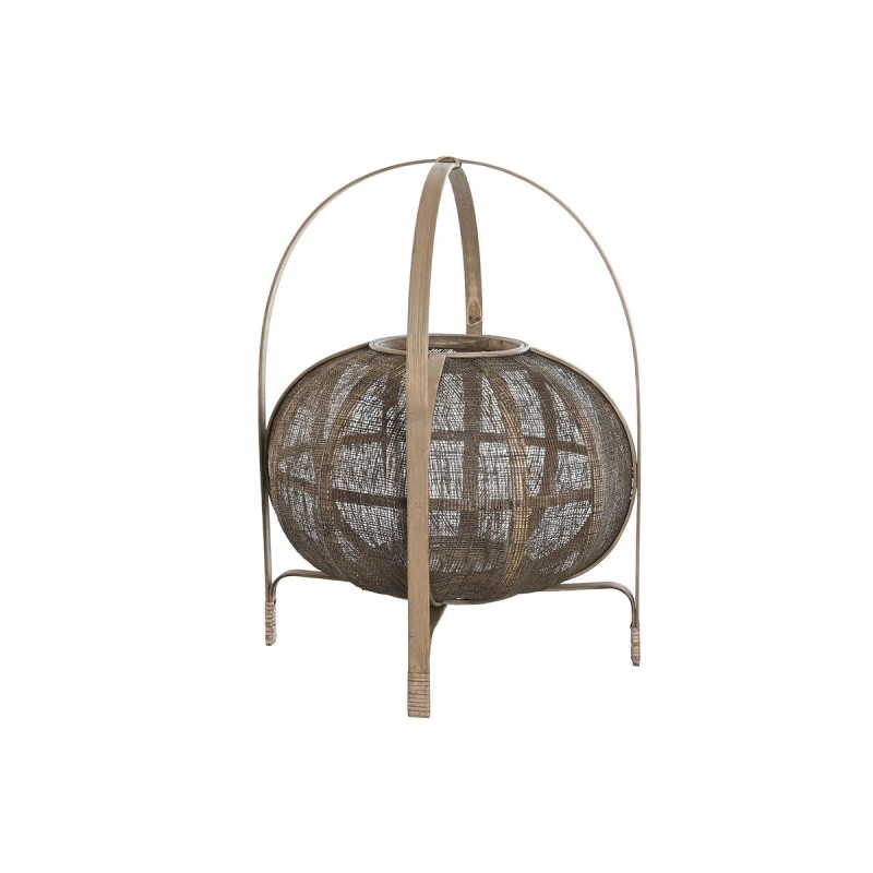 Portavelas DKD Home Decor Marrón Natural Bambú 35 x 35 x 47 cm