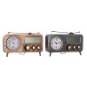 Reloj de Mesa DKD Home Decor 33 x 11,5 x 26 cm Gris Cobre Hierro Vintage (2 Unidades)