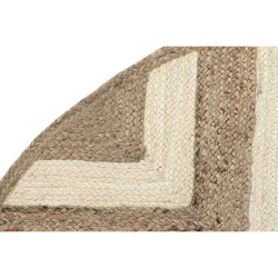 Alfombra DKD Home Decor Scandi Blanco Marrón claro Jute (150 x 150 x 1 cm)