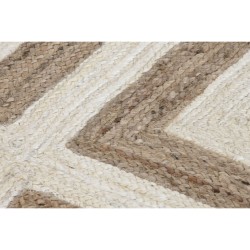 Alfombra DKD Home Decor Scandi Blanco Marrón claro Jute (200 x 200 x 1 cm)