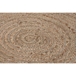 Alfombra DKD Home Decor Scandi Verde Marrón claro Jute (150 x 150 x 1 cm)