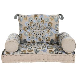 Sillón de jardín DKD Home Decor Azul Beige 90 x 55 x 18 cm