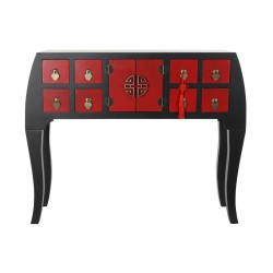 Consola DKD Home Decor 98,5 x 27 x 80 cm Abeto Negro Madera MDF