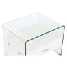 Mesita de Noche DKD Home Decor Blanco Transparente Cristal Madera MDF 50 x 40 x 45,5 cm