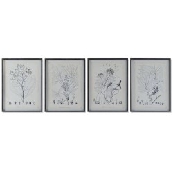 Cuadro DKD Home Decor Moderno Plantas botánicas 45 x 2,5 x 60 cm (4 Unidades)