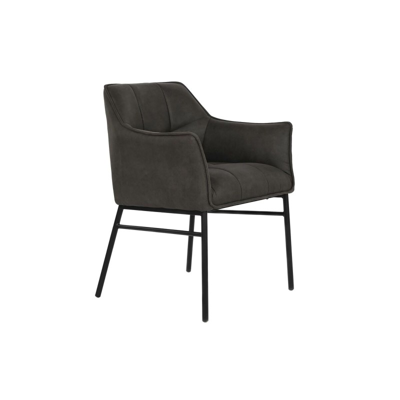 Silla DKD Home Decor Negro Marrón oscuro Gris oscuro 60 x 60 x 84 cm