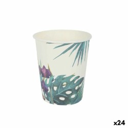 Set de Vasos Algon Desechables Cartu00f3n Tropical 10 Piezas 250 ml (24 Unidades)