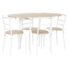 Conjunto de Mesa con 4 Sillas DKD Home Decor Blanco Natural Metal Madera MDF 121 x 55 x 78 cm