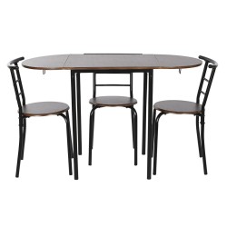 Conjunto de Mesa con 4 Sillas DKD Home Decor Marrón Negro Metal Madera MDF 121 x 55 x 78 cm