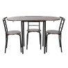 Conjunto de Mesa con 4 Sillas DKD Home Decor Marrón Negro Metal Madera MDF 121 x 55 x 78 cm