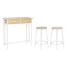 Conjunto de Mesa con 2 Sillas DKD Home Decor Metal Madera MDF 80 x 50 x 84 cm