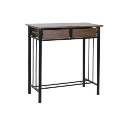 Conjunto de Mesa con 2 Sillas DKD Home Decor Marrón Negro Metal Madera MDF 80 x 50 x 84 cm