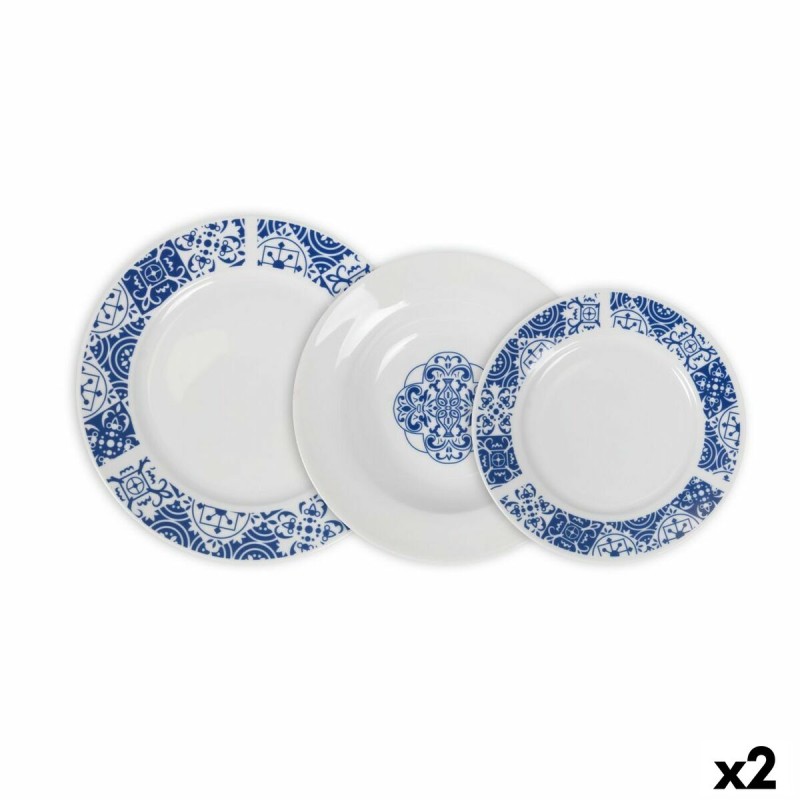 Set de Vajilla La Mediterru00e1nea Alcora Redonda 12 Piezas (2 Unidades)