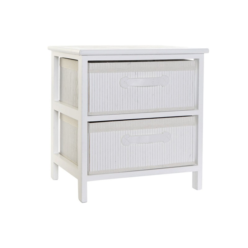 Cajonera DKD Home Decor Blanco Bambú Madera de Paulonia 42 x 32 x 45 cm