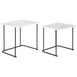 Juego de 2 mesas DKD Home Decor Blanco Negro 51 x 43 x 49 cm