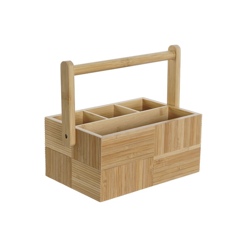 Organizador para Cubiertos DKD Home Decor Natural Bambú 27 x 16,5 x 11,5 cm