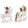 Figura Decorativa Home ESPRIT Blanco Rosa 16 x 7 x 19 cm (2 Unidades)