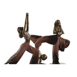 Figura Decorativa Home ESPRIT Rosa Dorado Yoga Scandi 19 x 6 x 26 cm (3 Unidades)