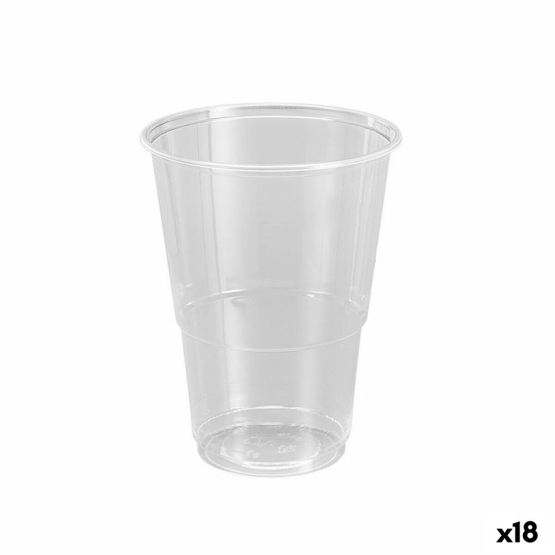 Set de vasos reutilizables Algon Plu00e1stico Transparente 12 Piezas 500 ml (18 Unidades)