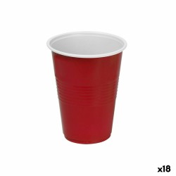 Set de vasos reutilizables Algon Plu00e1stico Rojo 10 Piezas 450 ml (18 Unidades)