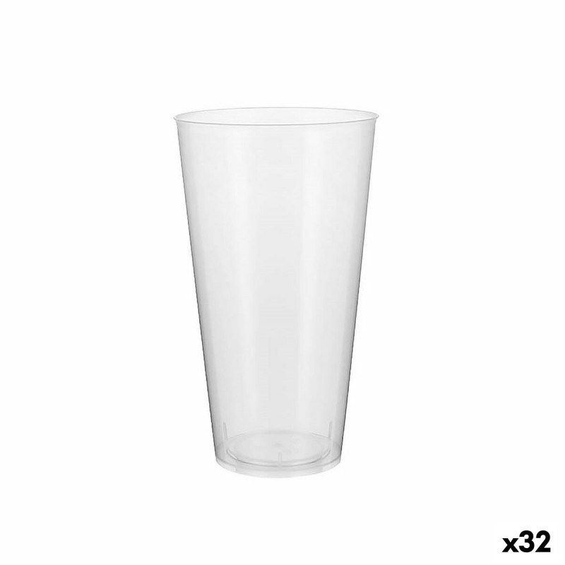 Set de vasos reutilizables Algon Plu00e1stico Transparente 10 Piezas 450 ml (32 unidades)