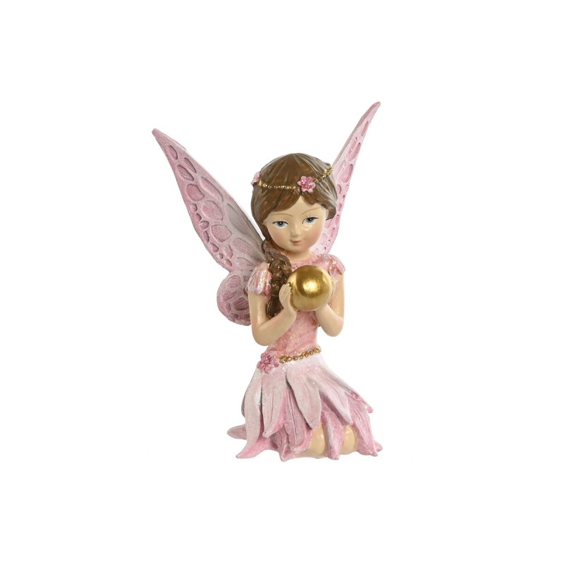 Figura Decorativa Home ESPRIT Rosa Hada 7,5 x 6,5 x 11 cm