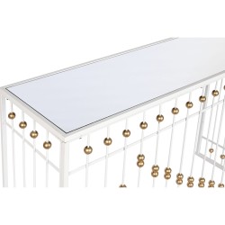 Consola Home ESPRIT Blanco Dorado Espejo 120 x 40 x 80 cm