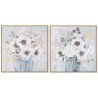 Cuadro Home ESPRIT Shabby Chic Florero 70 x 3,5 x 70 cm (2 Unidades)