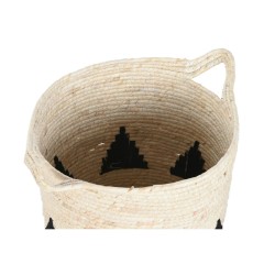 Juego de Cestos Home ESPRIT Negro Gris Natural Hierba marina Boho 33 x 33 x 40 cm (2 Unidades)