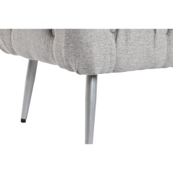 Banqueta Home ESPRIT Gris Plateado Poliéster Metal 103 x 46 x 42 cm