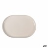 Bandeja de Aperitivos La Mediterru00e1nea Ivory Ovalado 30 x 20 x 2,5 cm (12 Unidades)