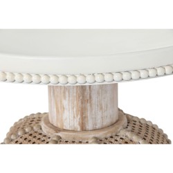 Mesa auxiliar Home ESPRIT Blanco Natural Abeto 60 x 60 x 56 cm