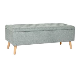 Banqueta Home ESPRIT Negro Verde Natural Madera 114 x 44 x 42 cm